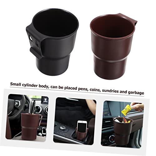 Portavasos y bote de basura para carro negro 2 piezas miniatura 5