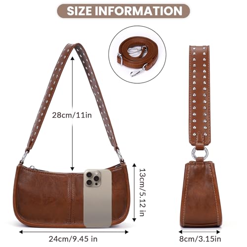 Bolso de hombro para mujer estilo retro pequeño miniatura 7