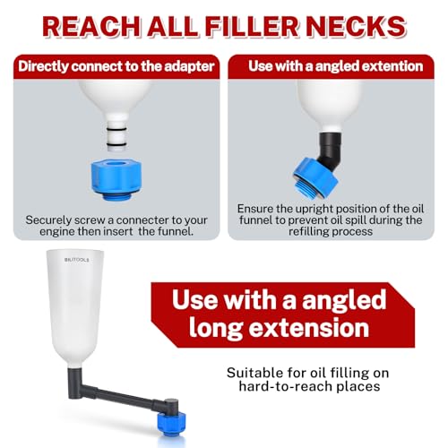 Image of BILITOOLS Engine Oil Funnel Kit, Master Oil Filling Tool Kit for Oil Change