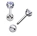 Produktbild Candyfancy 16G Zirkonia 3 mm Stein Ohr Knorpel Ohrstecker Barbell Piercing Ohrringe 1/10,2 cm 2 Stück Farbe wählen (Klar)