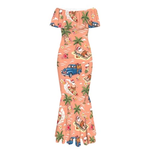 Image of Polynesian Dresses for Women Off Shoulder Maxi Dress Puletasi Samoan Dresses S-7XL