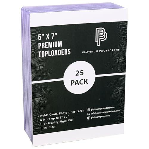Platinum Protectors 5 x 7 Toploaders (25-Count) Premium Plastic Rigid Holders for Photos Documents Memorabilia Photographs Collectibles