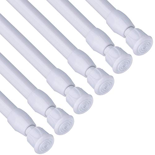 HAOYUNTE 6 barras de cortina extensibles ajustables con resorte – Longitud 55 – 90 cm, color blanco