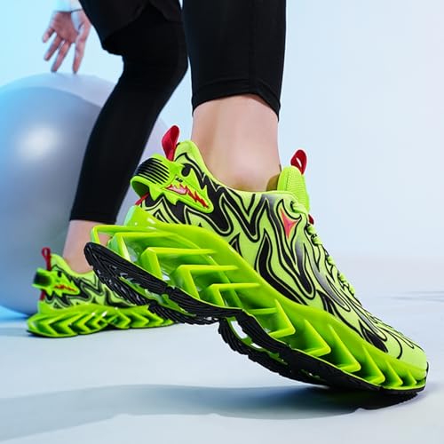 Men's Outdoor Shock - Absorbing Walking Shoes for Tennis and Basketball, Blade Non Slip Fashion Sneakers, Breathable Mesh Soft Sole Casual Athletic Sport Shoes (red,7)4