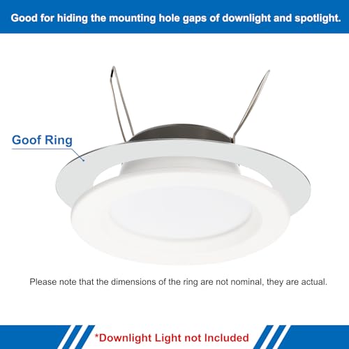 Image of PATIKIL Goof Rings Inner Diameter 2.99 inch, Outer Diameter 4.72 inch, 4 Pcs Metal Goof Rings Cover Recessed Light Trim for Ceiling Wall Fixtures Can Lighting Down Light LED, Matte Finish Chrome