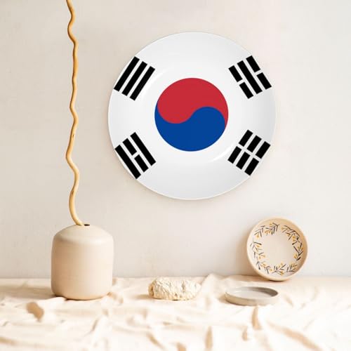 Platos redondos para decoración del hogar de Corea con soporte para regalo 6