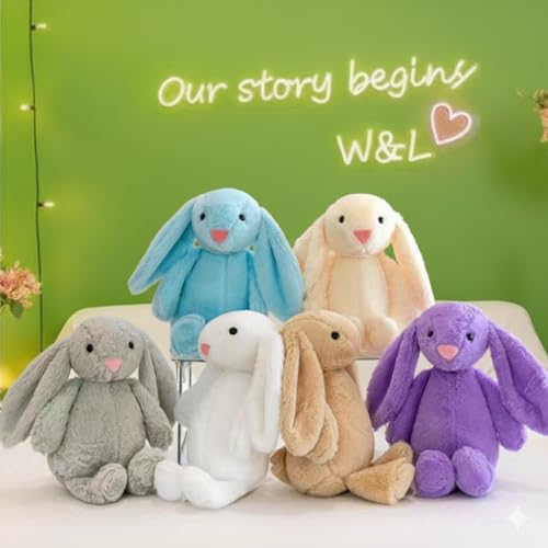 Image of Long Eared Pink Bunny Soft Toy Rabbit Plushie | Cute and Cuddly Stuffed Plush Animal for Girls /Kids | 28CM Including Legs