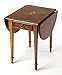 HomeRoots Medium Brown Poplar or rubberwood Solids, MDF Glenview Olive Ash Burl Pembroke Table