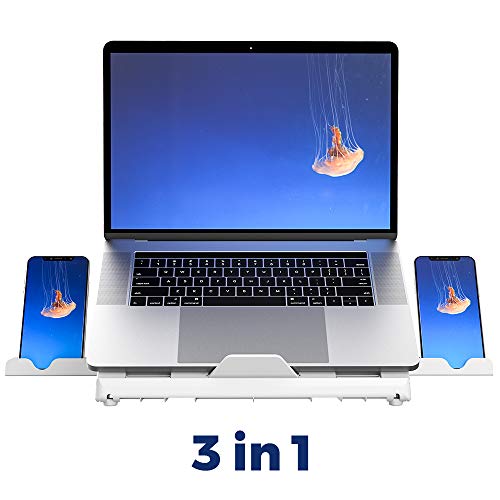 Laptop Stand, Multi-Angle Laptop Stand Riser, Foldable Desktop Notebook Holder Mount, Adjustable Eye-Level Ergonomic Design, Portable Laptop Riser for Computer PC Tablet Phone, EURPMASK - Thumbnail 4