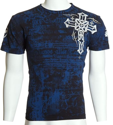 Archaic by Affliction Men's T-Shirt Spike Wings Navy4