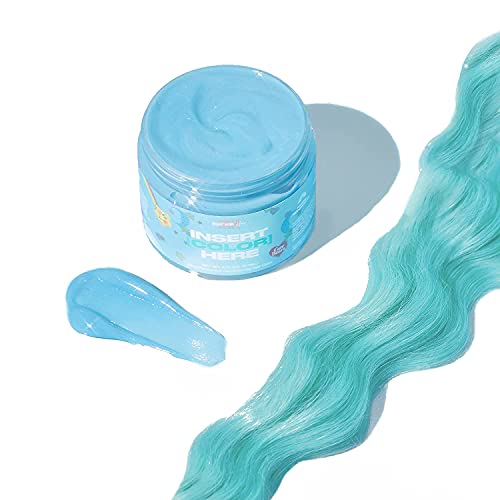 INH Semi Permanent Hair Color Wish Bear Blue, Color Depositing Conditioner, Temporary Hair Dye, Tint Conditioning Hair Mask, Safe, Blue Hair Dye - 6oz