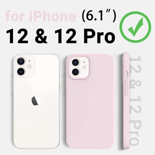 Image of Premium Liquid Silicone Case for iPhone 12 & 12 Pro - Slim Full Body Protective Back Cover with Soft Microfiber Lining, Anti-Slip Grip Scratch Resistant Phone Case(Baby Pink)