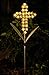 WSgift White Cross Garden Stake Solar Lights Metal Hydrangea Cross Stake Memorial Gift w/ 28 LEDs Perfect Sympathy Gifts (10