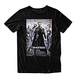 The Matrix Mens Neo Shirt Neo, Morpheus and Trinity Tee Shirt Keanu Reeves Graphic T-Shirt (Black, Medium)