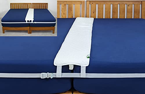 Image of Insieme 12 x 78 Inch Bed Bridge Twin /Twin XL to King Converter Kit - Bed Gap Filler for Combining Mattresses and Securing in Place. King Maker Mattress Extender - Pad & Strap Combo - Premium Fit