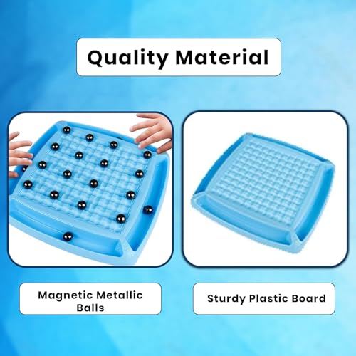 Image of Wishkey Magnetic Battle Chess Board Game for Kids Plastic Age 5+ 20 Steel Balls with Magnetic Wands Multiplayer Family Strategy Puzzle Game Brain Development Toy for Boys Girls Travel-Friendly Gift