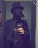 Raxwalker Ensemble de masques de médecin de la peste Steampunk en cuir avec cape pour adulte Accessoires de cosplay d'Halloween - 7