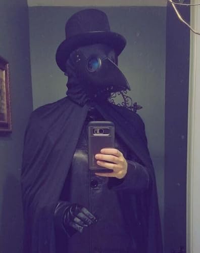 Raxwalker Ensemble de masques de médecin de la peste Steampunk en cuir avec cape pour adulte Accessoires de cosplay d'Halloween - 7