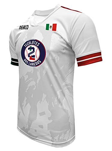 Camiseta ARZA Tecolotes dos Laredos México Béisbol 100% Poliéster Blanco/Gris miniatura 2