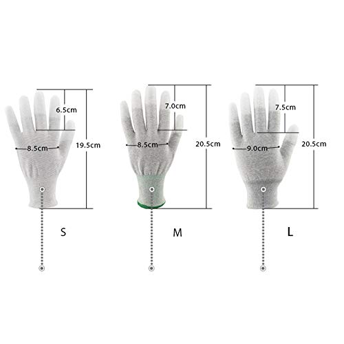 Rękawice robocze odporne na zużycie Rękawice robocze pokrywane rękawice ochronne powlekające dzianiny, 10 par (Color : White, Size : M)