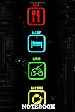 fox freeride hose  Notebook: Eat Sleep Game Repeat , Journal for Writing, College Ruled Size 6\