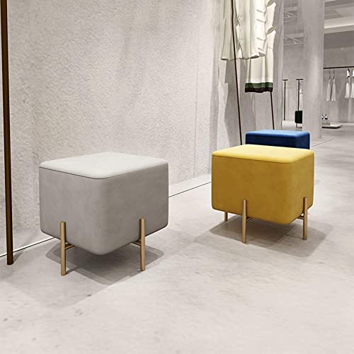 Ottomans pour la chambre et assise d'appoint jaune - 7