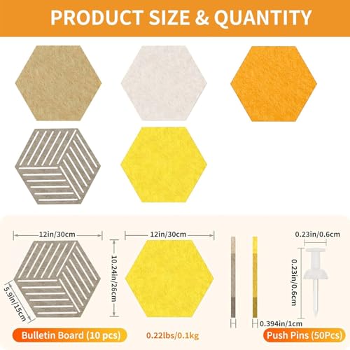 FOCHIER F 10 Hex Cork Boards 50% Off, Wall Décor - Image 5