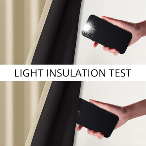 Image of Cloth Fusion 100% Blackout Door Curtains 6 Feet Long Set of 2 with Blackout Lining, Double Layer Room Darkening Parda with Stainless Steel Grommets for Home Decor (6x4 Feet, Iridesent White)