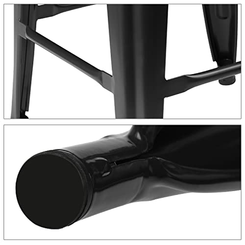 Monibloom 24 Inch Metal Bar Stools Set Of 4, Backless Counter Height Black Stackable Barstools With Square Seat For Indoor Outdoor #TOP7