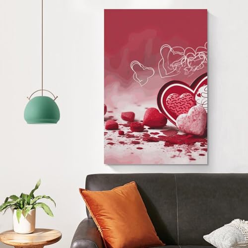 Toile Saint-Valentin décoration esthétique pour chambre et salon chic - 4