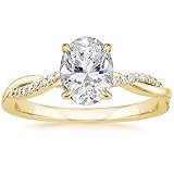 Oval Moissanite Wedding Set 3 CT Oval Cut Solitaire Engagement Ring Yellow Gold Engagement Ring Oval Promise Gifts for Her Moissanite Rings 10K/14K/18K Solid Yellow Gold (9)