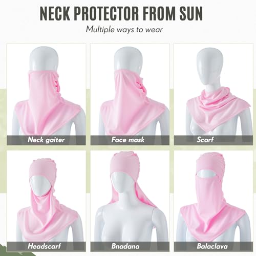 Image of SATINIOR 3 Piece Balaclava Face Cover Sun Protection Neck Cover Summer Balaclava for Men Women Outdoor Sports UV Protector