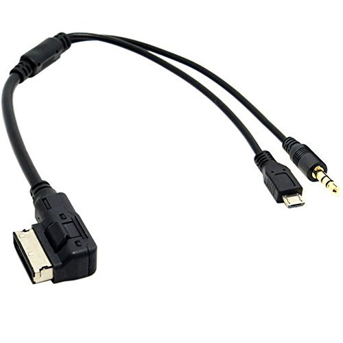 Music Interface AMI MDI MMI AUX Adapter Cable Micro U-S-B & 3.5mm Jack Aux-in Media Cable Compatible with A3 A4 A5 A6 S5 A8 Q7 S4 V-W Music Interface AMI MDI MMI AUX Adapter Cable Micro U-S-B & 3.5mm Jack Aux-in Media Cable Compatible with A3 A4 A5 A6 S5 A8 Q7 S4 V-W