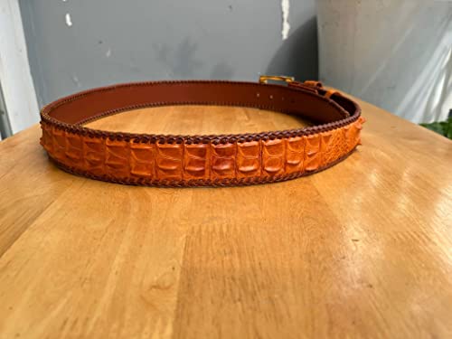 Genuine crocodile leather skin tan brown belt buckle for men, alligator leather Men's belt, gift for him4