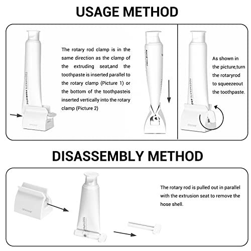 2Pcs-Rolling Tube Toothpaste Squeezer Toothpaste Seat Holder Stand For Bathroom Accessories （White） #TOP3