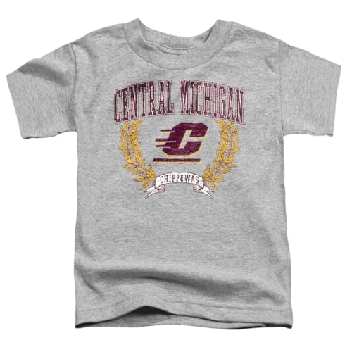 LOGOVISION Central Michigan University Laurels Dark Kids T Shirt (3) for Toddler Boys and Girls, Athletic Heather