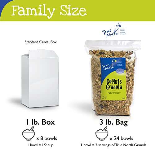 True North Granola – Go Nuts Granola with Dried Cranberries, Almonds, Coconut, Pecans and Pistachios, All Natural and Non-GMO, Bulk Bag, 3 lb.