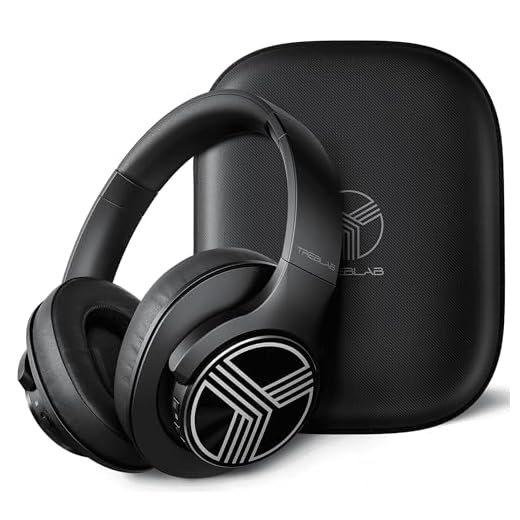 TREBLAB Z2 | Over Ear Workout Headphones with Microphone | Bluetooth 5.0, Active Noise Cancelling (ANC) | Up to 35H Battery Life | Wireless Headphones for Sport, Workout, Running, Gym (Black)(Renewed)