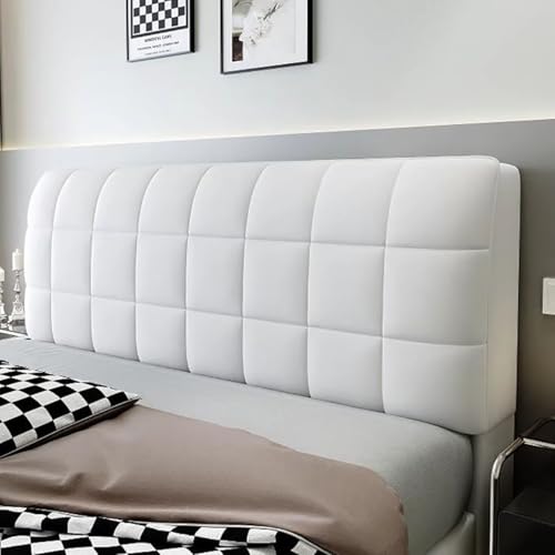 Funda de terciopelo para cabecero de cama doble/individual, protector de tela elástica para cabeceros de hierro forjado/madera/cuero, 200 cm, color beige, accesorio de cama elegante y duradero