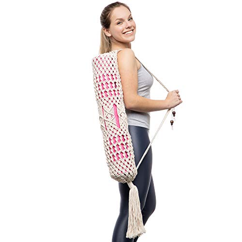 Dharana Bolsa Esterilla Yoga - Funda Yoga - Yoga Mat Bag - Hecha a Mano en Macramé - Regalo Mujer