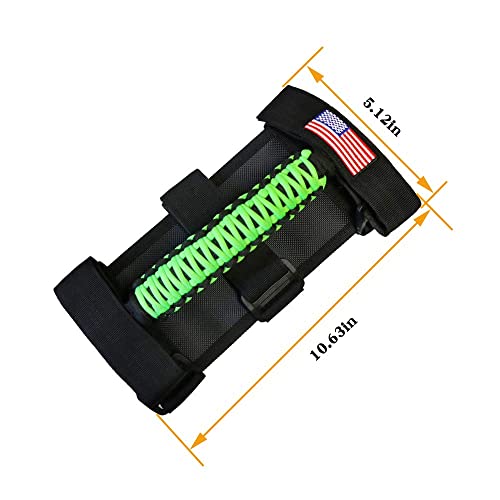 Bestaoo 2 X Roll Bar Grab Handles Paracord Grip Handle For Jeep Wrangler Yj Tj Jk Jl & Gladiator Jt 1955-2022 Utv Atv, Fit For 2 To 4-Inch Roll Bars, Upgrade Metal Buckle (Green) #TOP3