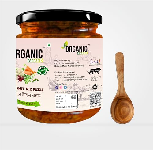 Image of Organic Anand Natural Panchmel Pickle (Mixed Veg Aachar) Spicy, Tangy & Tasty Achaar (Beetroot, Mooli, Matar Gajar, Gobhi, Shalgam ka Achar) Homemade Pickle (500Gm)