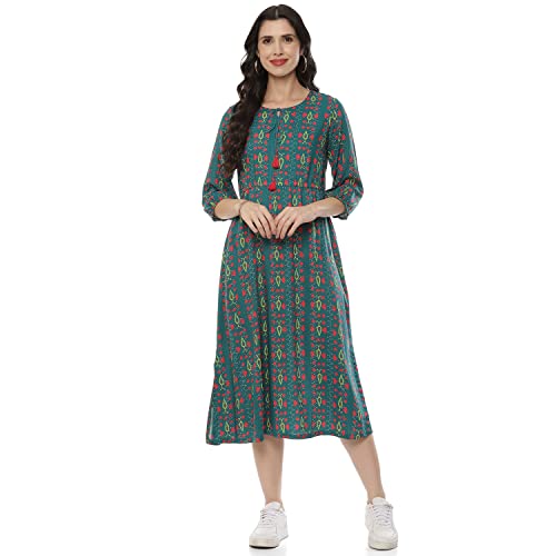 Image of Rangriti Teal Liva Straight Dress