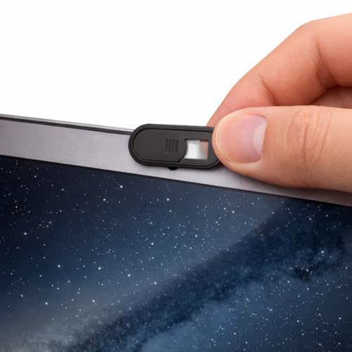 StickersLab - Webcam Cover Grande Ultra Sottile Scorrevole, Copri Telecamera Privacy per Laptop, PC, MacBook, iMac e Tablet, Nero,