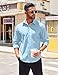 COOFANDY Men's Casual Button Down Shirt Untucked Shirts Long Sleeve Dress Shirt Light Blue