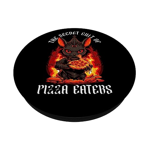 Gothic Pizza The Secret Cult of Pizza Eaters PopSockets Swappable PopGrip, Black - Image 2