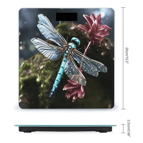 Báscula Digital de Baño Blue Dragonfly de Cristal Templado miniatura 2