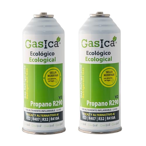 2 ENVASES GAS ECOLOGICO REFRIGERANTE V2 226gr x2 ALTERNATIVO R22/R407C/R410A