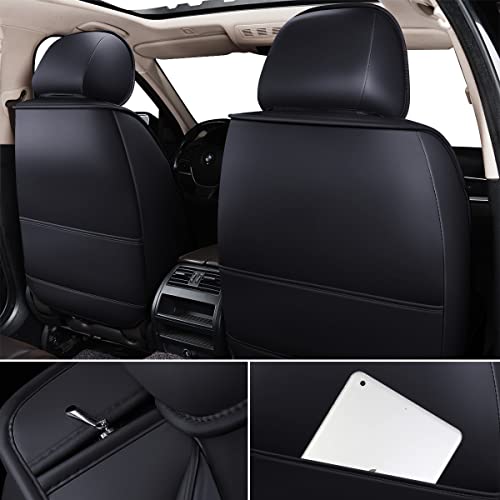 Oasis Auto Car Seat Covers Accessories Full Set Premium Nappa Leather Cushion Protector Universal Fit For Most Cars Suv Pick-Up Truck, Automotive Vehicle Auto Interior Décor (Od-008 Black) #TOP4