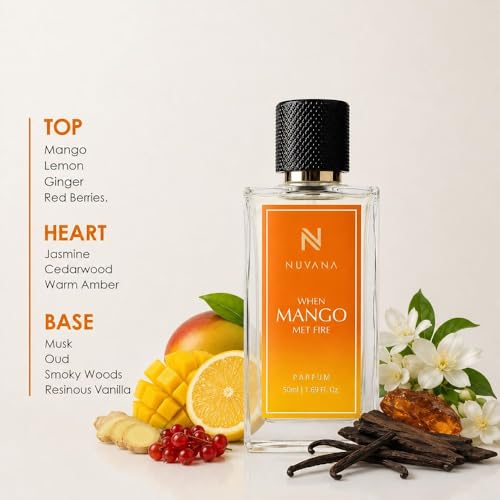 Image of When Mango Met Fire Perfume 50ml for Men & Women | Fruity Tropical Mango Fragrance with Warm Spicy Notes | Long Lasting Luxury Perfume Spray | Daily Wear, Travel & Special Occasions